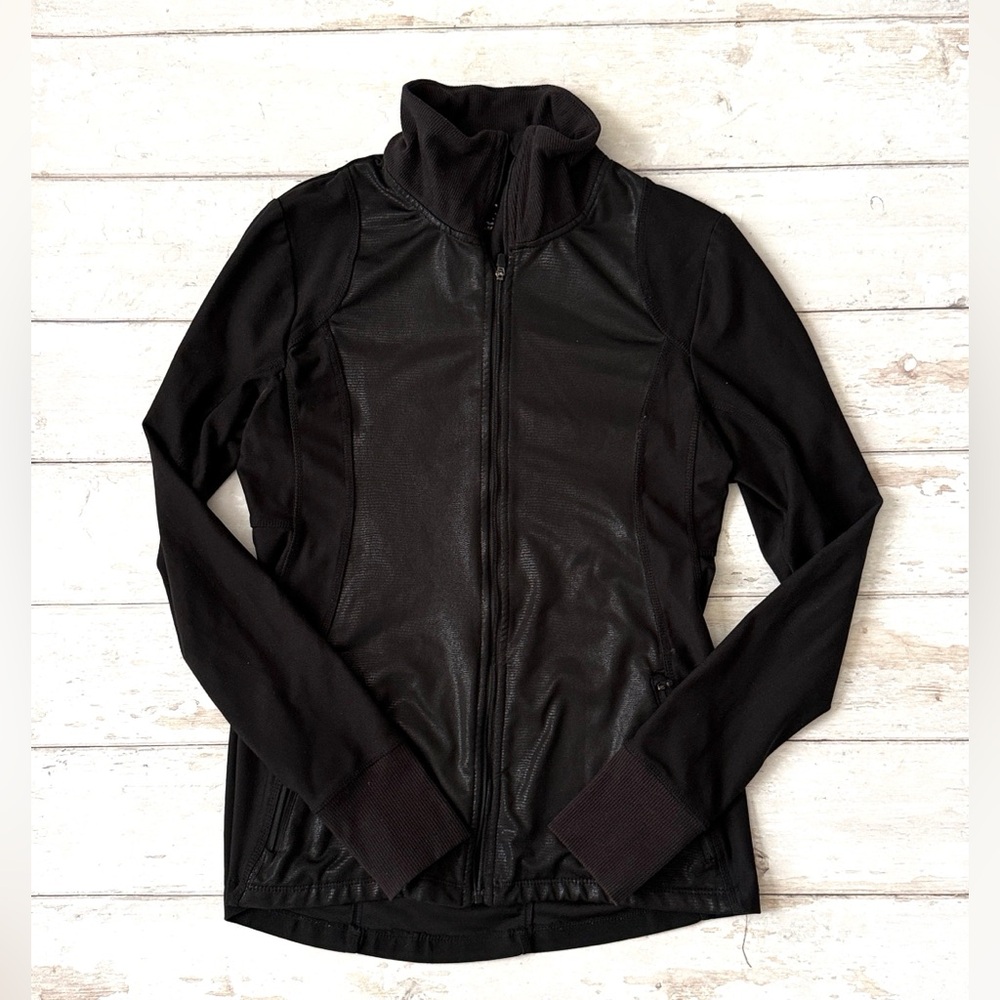 Athleta M Women’s Black Zip Up Athleisure Jacket Warm Ups Size Medium